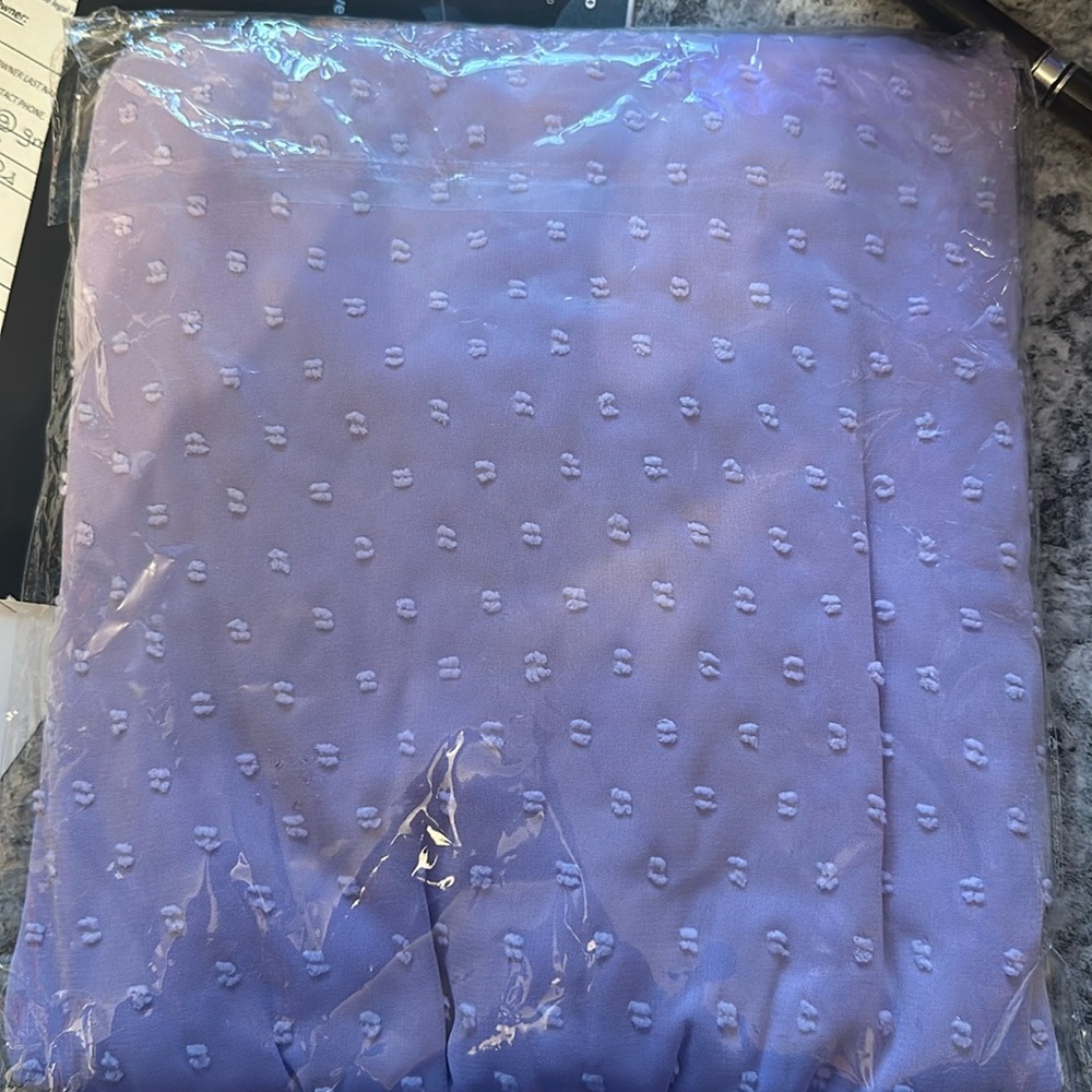 New Lynear textured purple dot dress. Only out of the package to check size